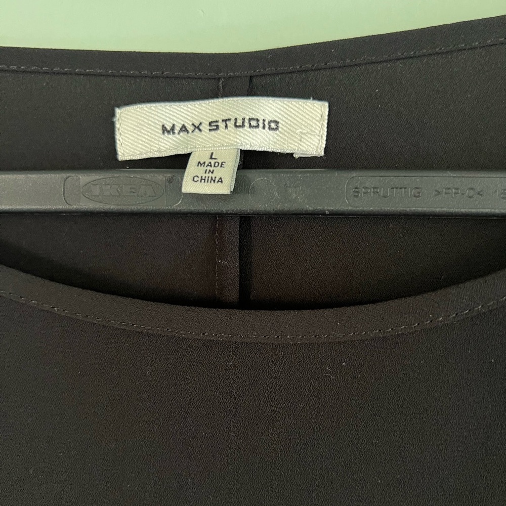Max Studio Black Ruffle Sleeve Blouse - Picture 2 of 3